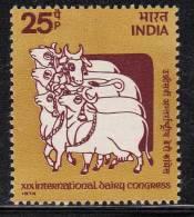 India MNH 1974, International Dairy Congress, Farm Animal Cow - Neufs