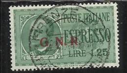 ITALY KINGDOM ITALIA REGNO REPUBBLICA SOCIALE ITALIANA RSI 1944 ESPRESSO GNR LIRE 1,25 USED - Exprespost