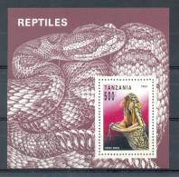MR423 FAUNA REPTIELEN SLANG REPTILES SNAKE SCHLANGEN TANZANIA 1993 PF/MNH # - Serpents