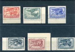 1943-Greece- "Winds (part II)" Airpost Issue- Complete Set MNH/MH (w/ Marginal Blocks) - Nuevos