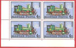 UNGHERIA - MAGYAR POSTA - QUARTINA MNH ANGOLO - 1972 - Austrian Locomotive - 4 Ft - Michel HU 2736A - Ongebruikt