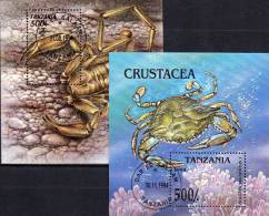 Skorpion WWF Hadogene 1994 Tanzania Block 255+Bl.269 O 7€ Krebs-Tier Ss Fauna Bloc Callinectes Sapidus Sheet Bf Tansania - Crustacés