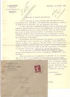 BORDEAUX - LADEVEZE -SOCIETE GENERALE DES VINS DE BORDEAUX-LETTRE AUX ACTIONNAIRES -1926 - Agriculture