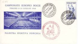 ITALY 1960 BOWLS  EUROPEAN CHAMPIONSHIP  COVER WITH POSTMARK - Bocce