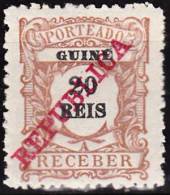 GUINÉ - 1911, PORTEADO - Tipo De 1904, Com Sobrecarga «REPUBLICA»  20 R.  * MH  MUNDIFIL  Nº 13 - Guinée Portugaise