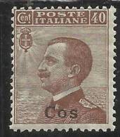 ITALY ITALIA COLONIE ITALIANE EGEO 1912 COO COS 40 C MNH - Egée (Coo)