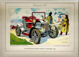 Lithographie De Guy Sabran  Le Phaéton Grand Sport Panhard 1899 Des Années 1960 Editeur Champrosay - Estampes & Gravures