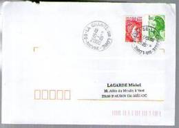 France Lettre CAD La Charité Sur Loire 10-10-2000 / Tp Sabine 2158 Roulette & Liberté 2191 Roulette - Pas De N° Au Dos - Francobolli In Bobina