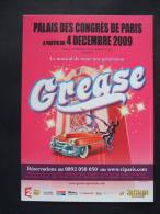 CP Carte Publicitaire GREASE Spectacle Palais Des Congrès De Paris 2009 - Dans