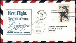 United States 1969, Airmail Cover New York To Wien, First Flight - 3c. 1961-... Storia Postale