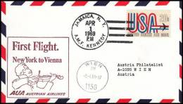 United States 1969, Airmail Cover New York To Wien, First Flight - 3c. 1961-... Briefe U. Dokumente