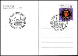 Switzerland 1992, Card "Neuchatel", Special Postmark - Briefe U. Dokumente