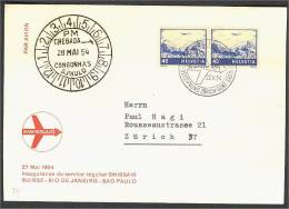 SWITZERLAND SPECIAL FLIGHT 1954 TO ST PAOLO BRAZIL - Autres & Non Classés