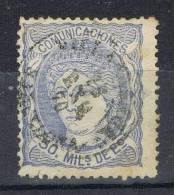 Sello 50 Mils Alegoria 1870, Fechador VILAFRANCA (Barcelona) Num 107 º - Usati