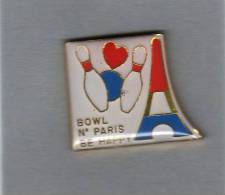 Pin´s  Sport  Bowling   BOWL  N°  PARIS  BE  HAPPY - Bowling