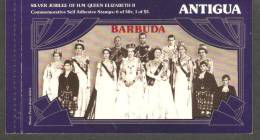 Barbuda 1977 Silver Jubilee Booklet With 6 X 50c Rouletted Self Adhesives & 1 X $5 Self Adhesive Overprints - 1960-1981 Autonomie Interne
