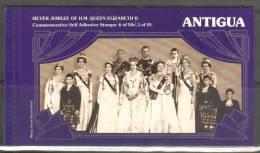 Antigua 1977 Silver Jubilee Booklet With 6 X 50c Rouletted Self Adhesives & 1 X $5 Self ADHESIVE - 1960-1981 Interne Autonomie