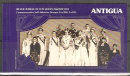 Antigua 1977 Silver Jubilee Booklet With 6 X 50c Rouletted Self Adhesives & 1 X $5 Self ADHESIVE - 1960-1981 Autonomie Interne