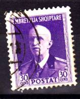 1939-40 EFFIGE DI VITTORIO EMANUELE III---30Q USATO - Albanien