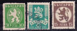 Bulgarie 1945 N°Y.T. :  456 à 458 Obl. - Used Stamps