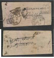 India..1879  Postage Due.. 3 Railway  T.P.O. Marks   Hand Made Cover To Kamptee   #  46555   Indien Inde - 1858-79 Kolonie Van De Kroon