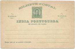 Portugal 1900 Portuguese India - Postal Stationery Correspondence Card - India Portuguesa