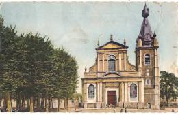 Condé Sur Escaut église Timbrée Sale Et Plis - Conde Sur Escaut