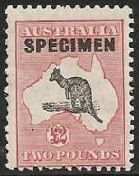 AUSTRALIA 1931/36 - Yvert #87b - MLH * (Specimen) - Ongebruikt