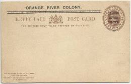 South Africa 1890 Orange River Colony - Postal Stationery Correspondence Card With Reply Card - Orange Free State (1868-1909)