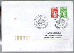France Lettre CAD Philatélie Longwy 6-04-1999 / Tp Sabine Roulette 2157 & 2158 - N° 240 Au Dos Du 2157 - Coil Stamps