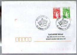 France Lettre CAD Philatélie Longwy 6-04-1999 / Tp Sabine Roulette 2157 & 2158 - N° 240 Au Dos Du 2157 - Rollo De Sellos