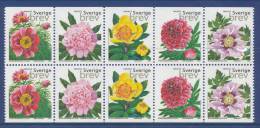 Sweden 2001 Facit #  2253-2257. Peony, MNH (**) - Neufs