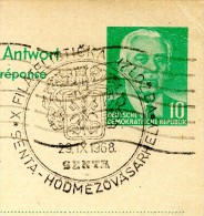 WAPPEN Senta SERBIEN 1968 Auf DDR P70 IIA Antwort-Postkarte ZUDRUCK BÖTTNER #2 - Enveloppes