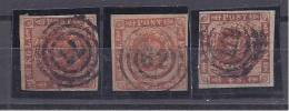 Denmark1858:Michel 7 Lot Of 3 Used - Gebruikt