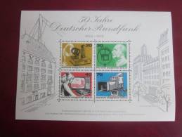 Deutschland Allemagne Berlin BF  MNH** Block Feuillet N°4  —> 416 à 419 >4 Val: Cinquantenaire Radiodiffusio - Blokken