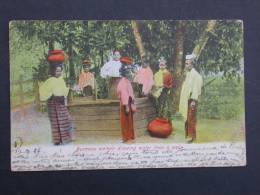 Ref2064A CPA Animée Burmese Women Drawing Water From A Well - Femmes Birmanes Puisant De L'eau (Myanmar) Ahuja Rangoon - Myanmar (Burma)