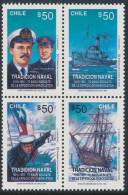 CHILE 1991 Tradicion Naval - 75° Rescue Of Shackleton Antarctic Expedition, Set Of 4v** - Expéditions Antarctiques