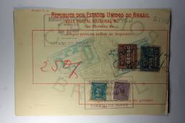 Brasil Vale Postal Nacional, Postal Payment, 1914 Mixed Stamps - Brieven En Documenten
