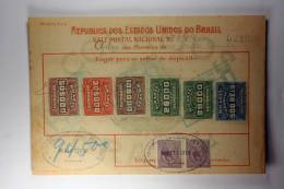 Brasil Vale Postal Nacional, Postal Payment, 1919 Mixed Stamps - Lettres & Documents