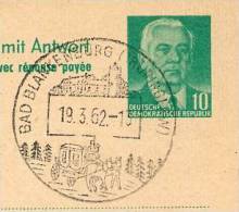 PFERDEKUTSCHE BAD BLANKENBURG 1962 Auf DDR P 70 IIF Frage-Postkarte ZUDRUCK BÖTTNER #1 - Diligences
