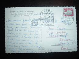 CP TP MARIANNE DE DECARIS 0,25F OBL.MEC. 3-9-1963 CHERBOURG PPAL (50 MANCHE) + OBL. TIRETEE BABOEUF OISE 5-9-1967 (60) - 1960 Marianne De Decaris