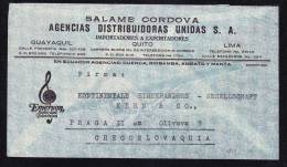 E-AMER-47 LETTER FROM EQUADOR TO CHECOSLOVAQUIA - Equateur