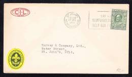 E-AMER-55 LETTER FROM CANADA NEWFOUNLAND 12.04.1938 - Lettres & Documents