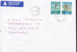 Norway A Prioritaire Airmail Par Avion Label Deluxe NARDOSLETTA (Trondheim) 1998 Cover Brief Denmark Dragonfly Libelle - Briefe U. Dokumente