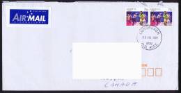 1990 Air Letter To Canada, Sports $0,75 Netball X 2 - Lettres & Documents