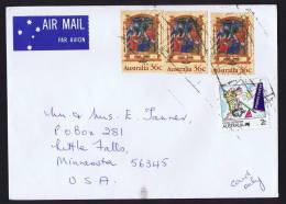 Air Letter To USA   Living Together 2c Industry, Christmas Issue - Lettres & Documents