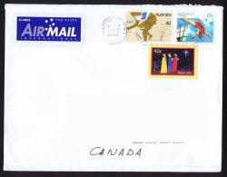 2002  Air Letter To Canada  40c Montreal Olympics Cycling, 85c Sports Diving, 40c Christmas - Storia Postale