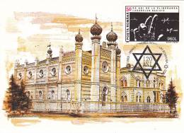 JEWS,JUDAIKA,SINAGOGUE,20 02,CM,MAXICARD,CARTE MAXIMUM,ROMANIA. - Judaika, Judentum