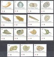 BAT British Antarctic Territory 1990 Fossils Shells - Mi.156-170 - MNH (**) - Unused Stamps