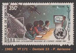 1982 - Afrique - Djibouti - 350 F.  Antenne, Satellite Et Cours Sur L' Espace - - Télécom